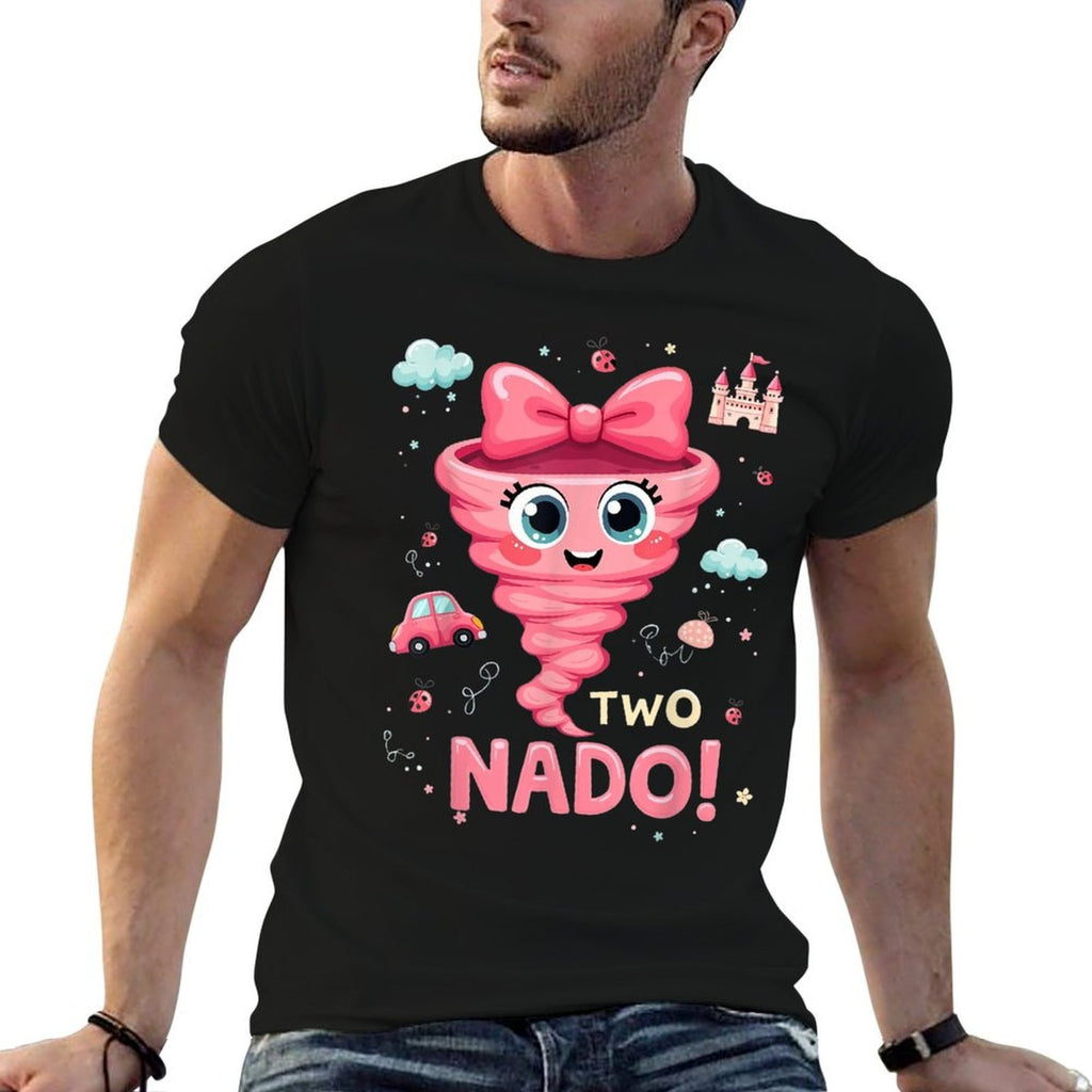 Tornado Two-Nado 2nd Birthday Party for 2-Year-Old Girls  Polyester Blend T-Shirt
