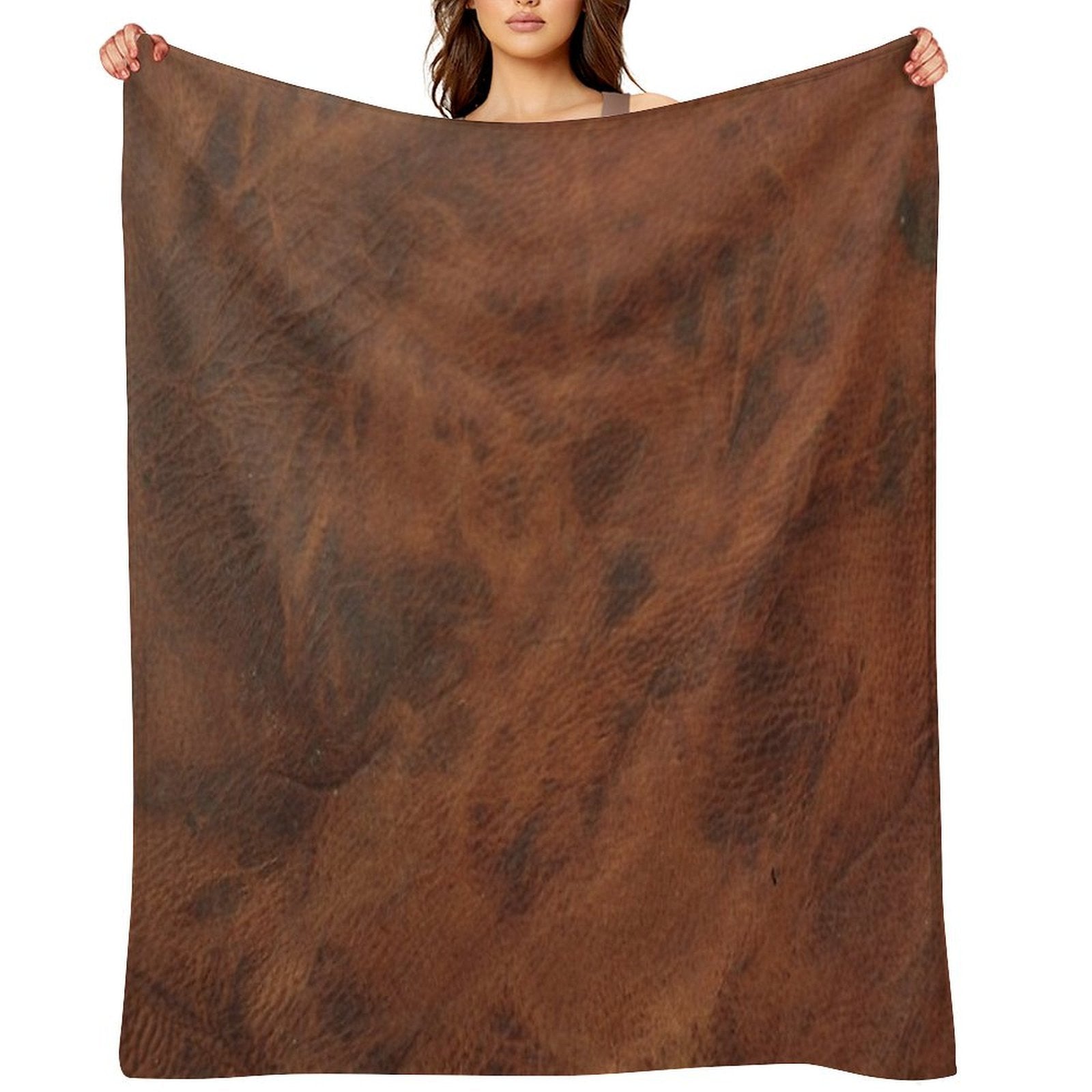 Leather Clouded Pattern Dark Premium Throw Blanket
