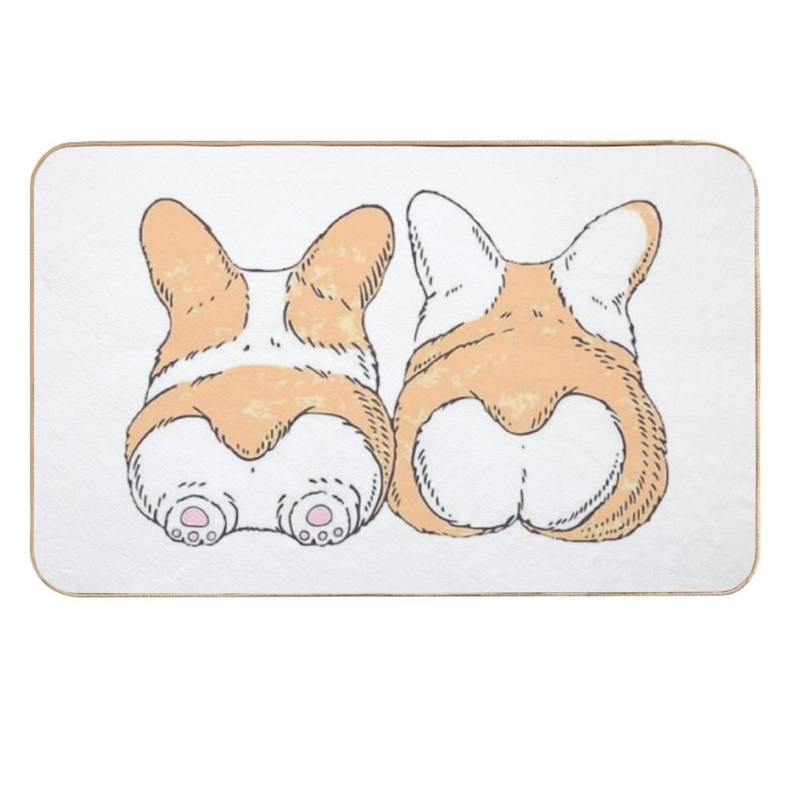 Couple of Corgis  Easy To Clean Bath Mat