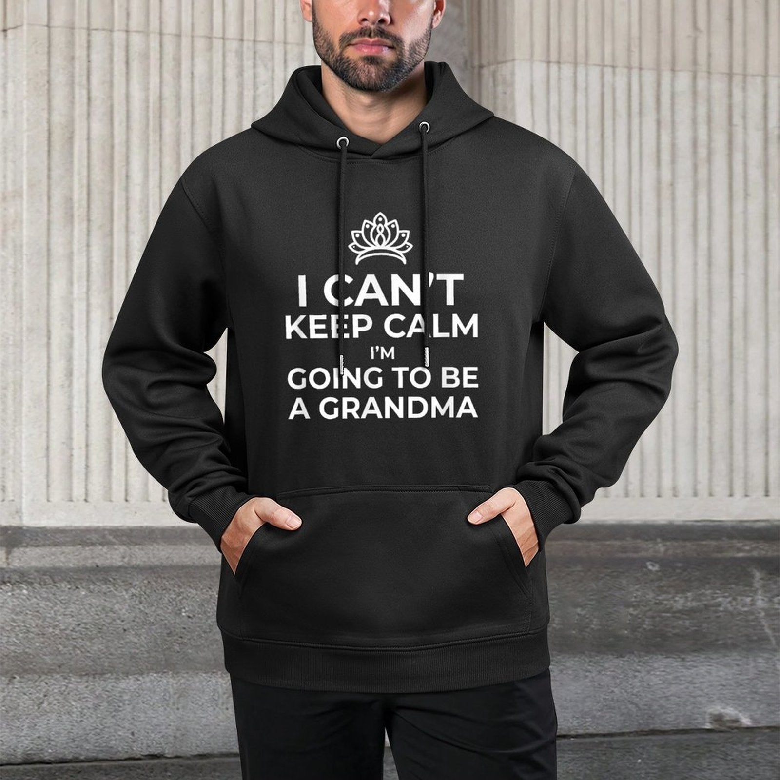 I Cant Keep Calm Im Going To Be A Grandma Announcement Breathable Fabric Hoodie