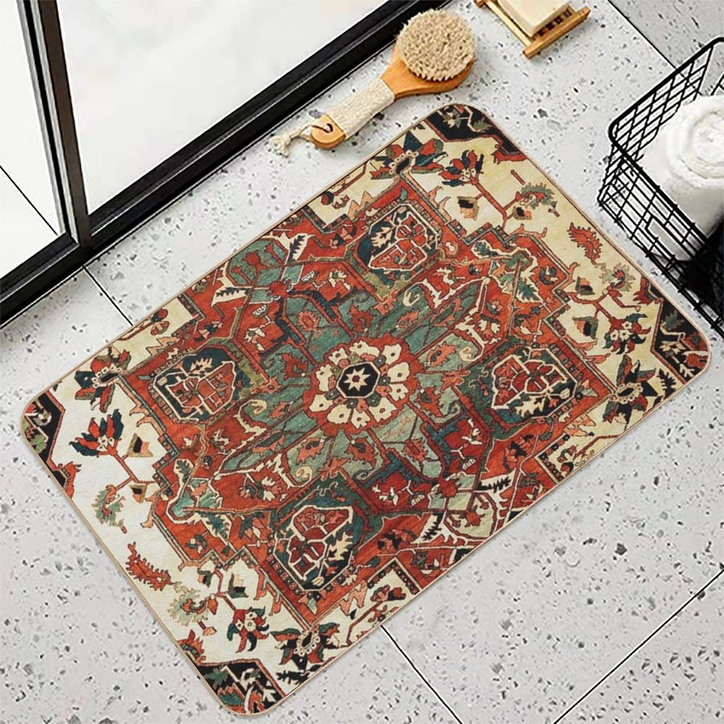 Antique Persian Heriz Rug Print  Eco-Friendly Bath Mat
