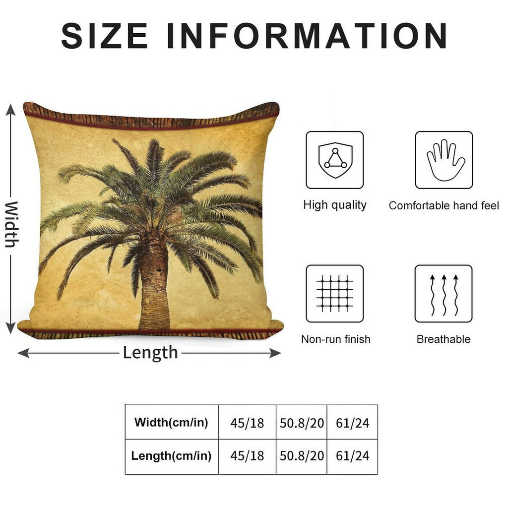 Tropical Retro Palm Tree Vintage Hawaiian Palms Soft Ultra-Soft Texture Throw Pillow