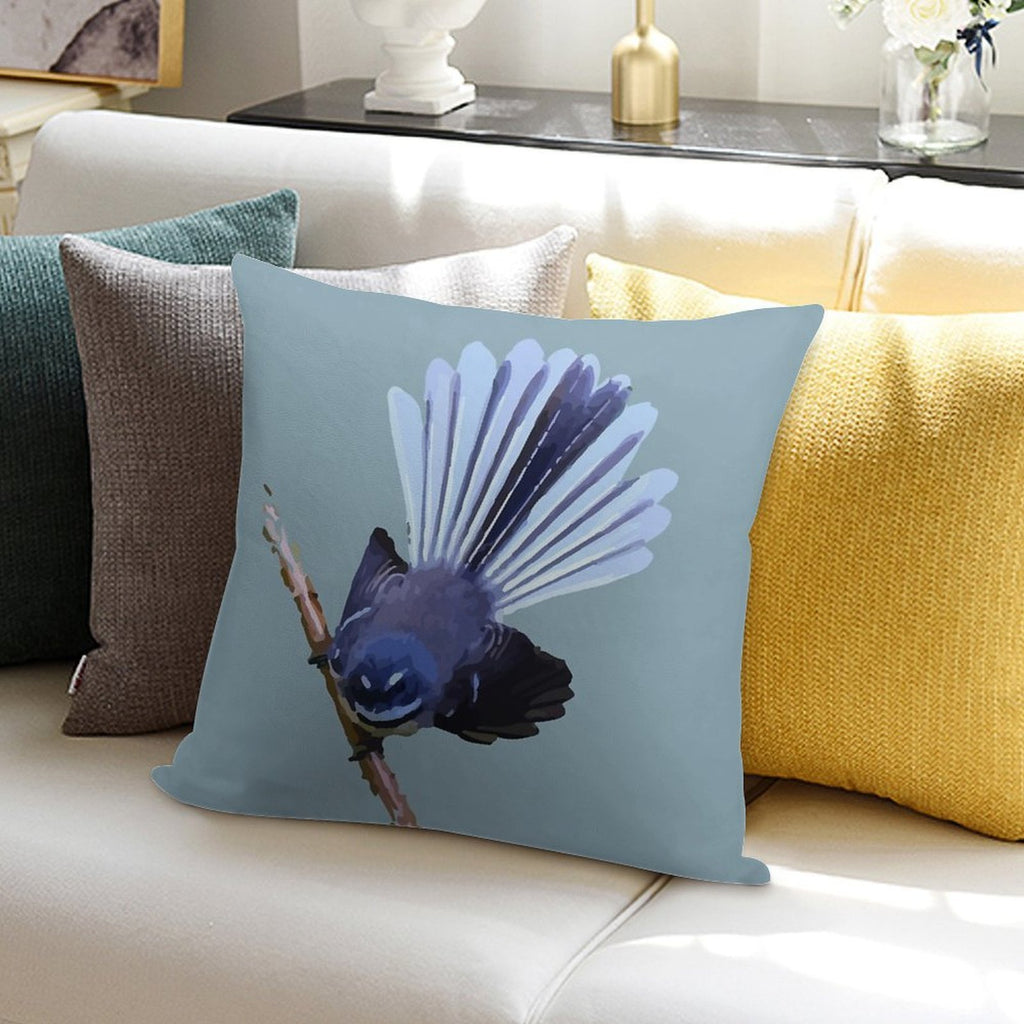 New Zealand Fantail Soft Decorative Cover Throw Pillow