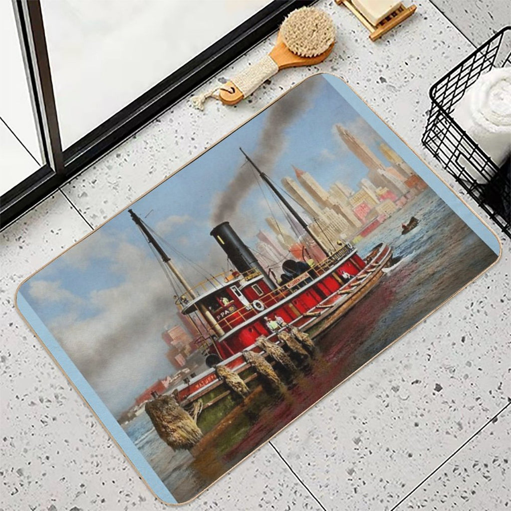 Boat - Tugboat - The Watuppa 1935  Long-Lasting Bath Mat