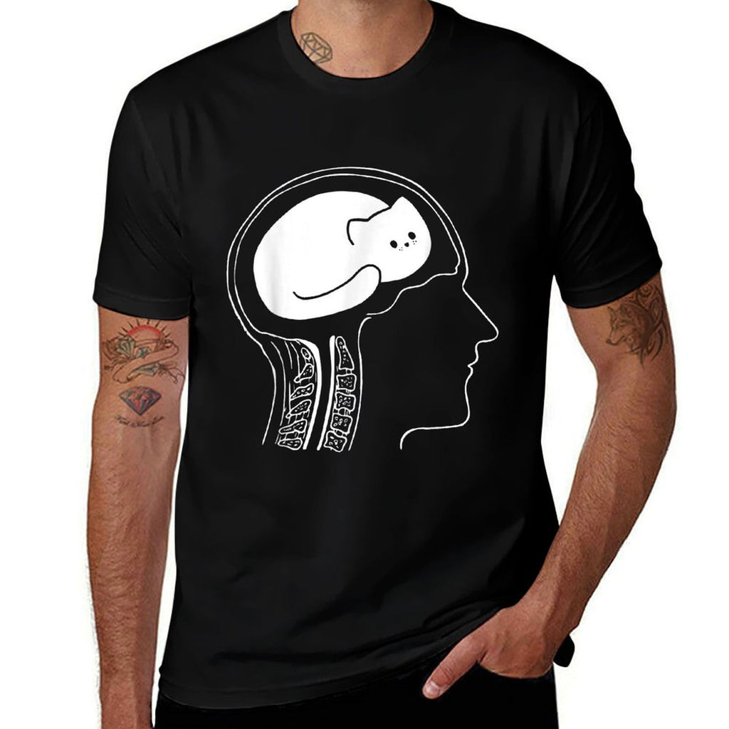 Funny Cat Brain Meme Joke Graphic  Affordable Price T-Shirt