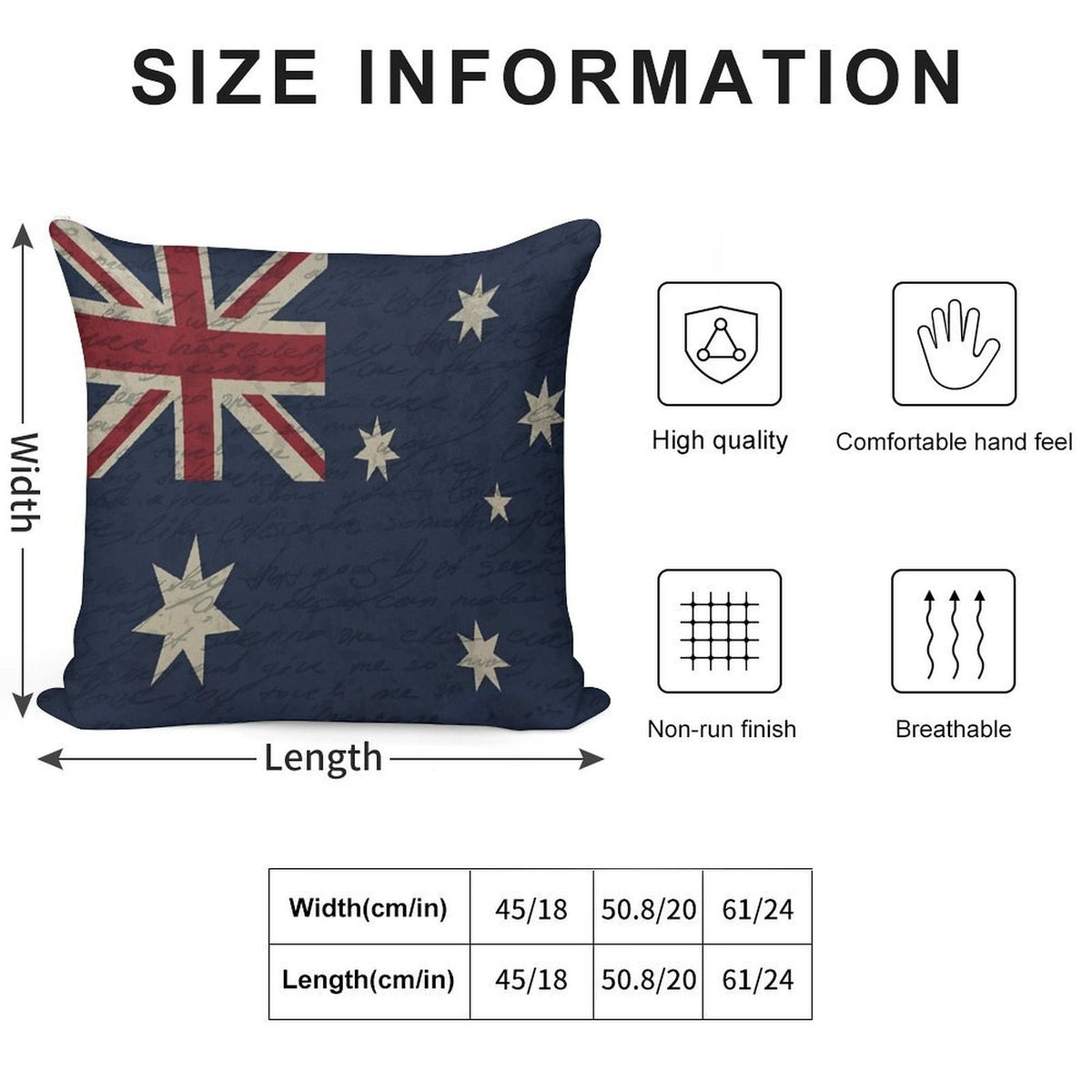 Vintage Australian Flag Soft Multiple Sizes Throw Pillow