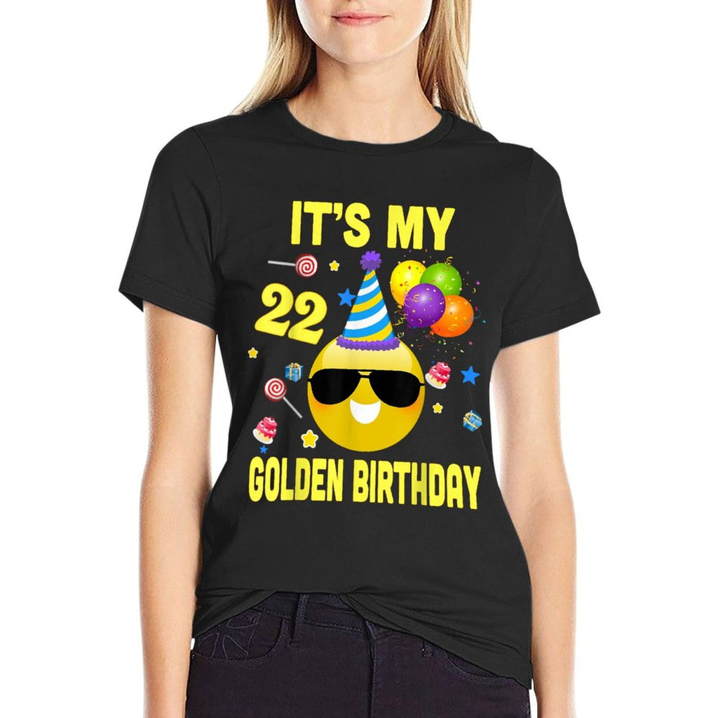 22nd Birthday Gifts It's My Golden Birthday 22 Years Old WY2  Cotton T-Shirt