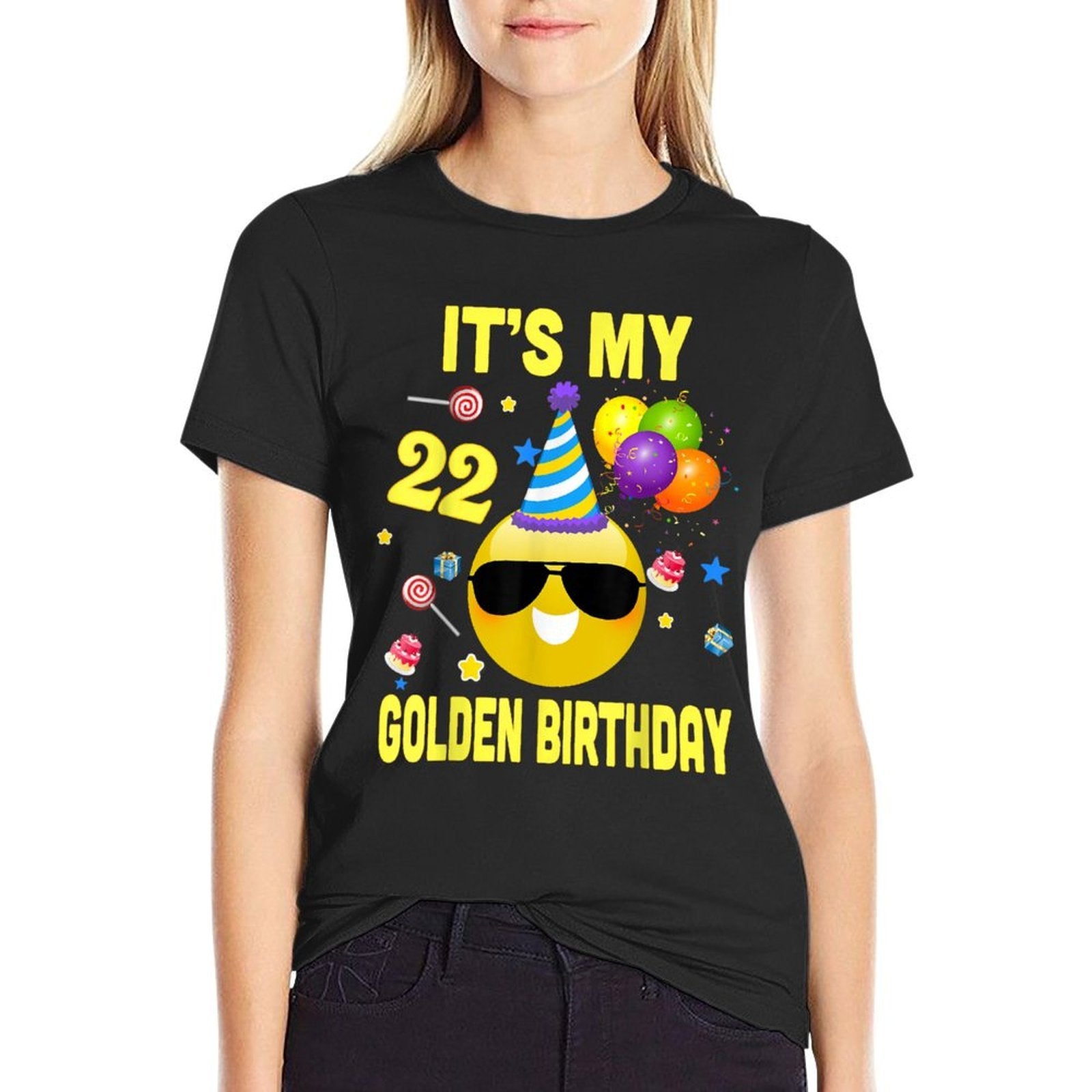22nd Birthday Gifts It's My Golden Birthday 22 Years Old WY2  Cotton T-Shirt