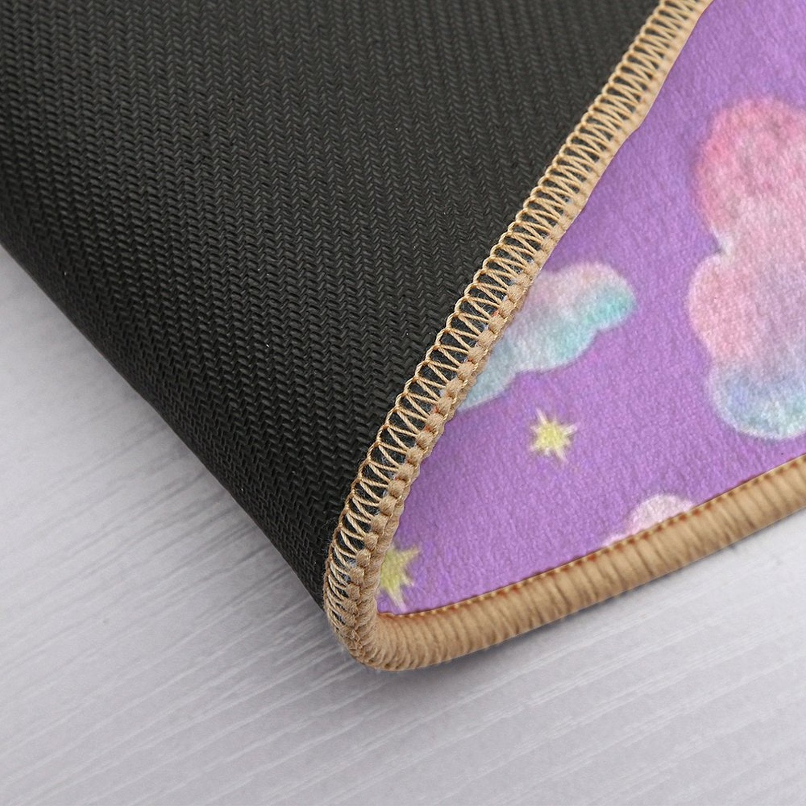 Purple Evening Sky with Moon, Stars And Clouds  Easy Maintenance Bath Mat