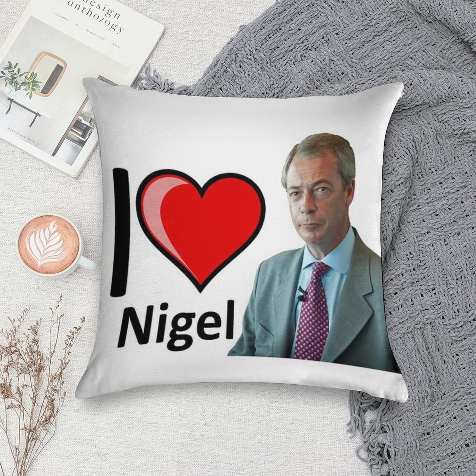 Fantastic I Love Nigel Farage Design Soft Luxury Feel Throw Pillow