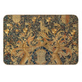 Gold Navy Blue Antique Heraldic Tapestry with Harts,Armorial Bearings Badges of John  Fade-Resistant Bath Mat
