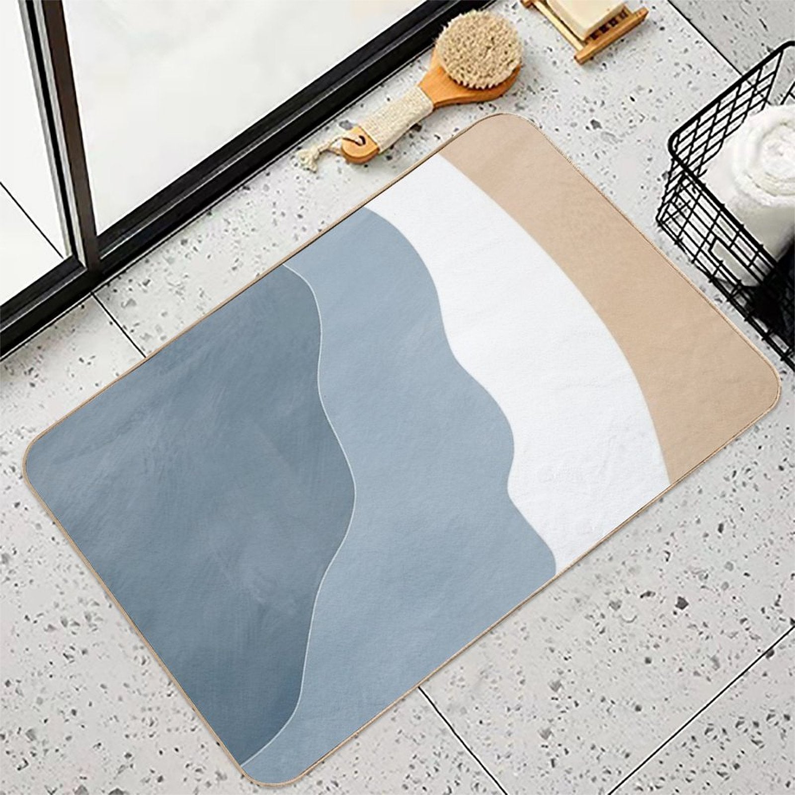 Abstract Beach Durable Bath Mat