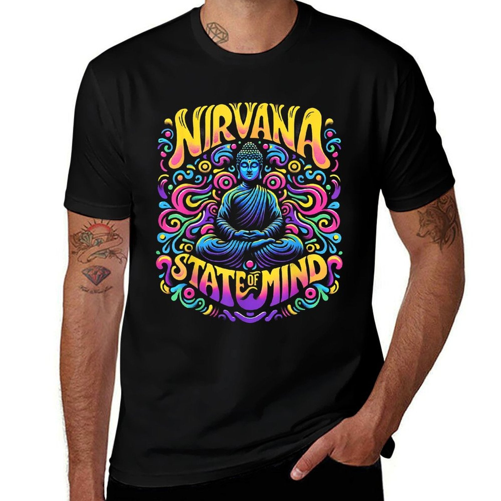 Nirvana State Of Mind Meditation Funny Graphics  Trendy Pattern T-Shirt