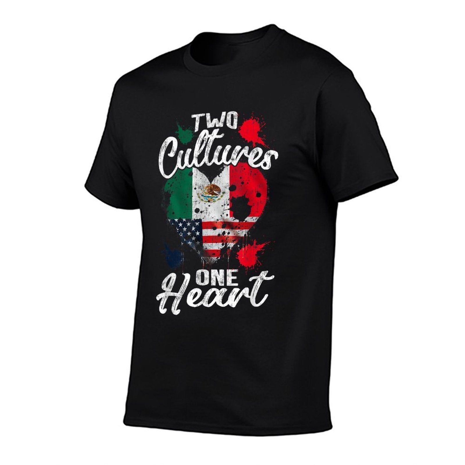 Two Cultures One Heart Usa America Mexico Mexican American  Quick-drying T-Shirt