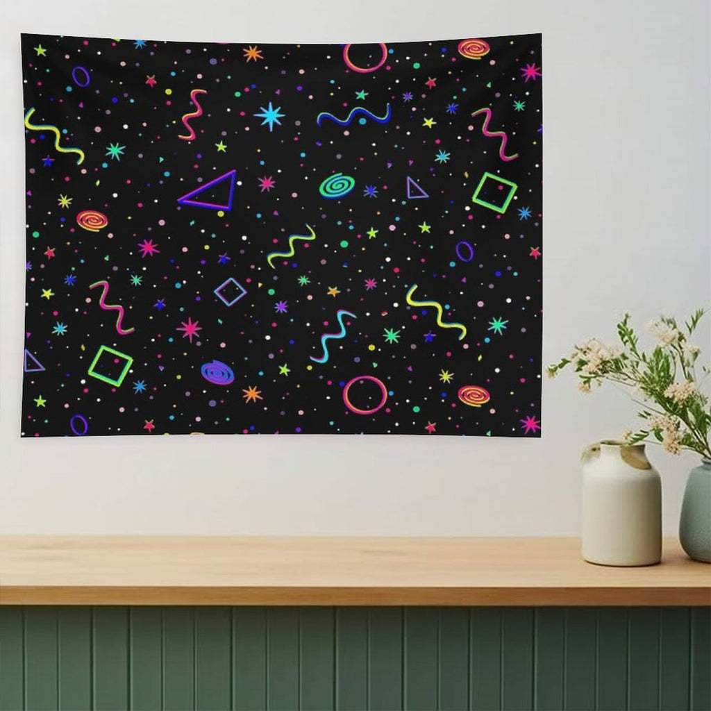 90's 2000's Carpet Pattern Design - Y2k Neon Bowling Alley Arcade Movie Theater Skate Rink Carpet Dreamcore Nostalgia Tapestry
