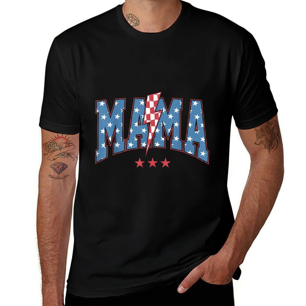 Mama Dada Mini 4th of July American Family Matchings  Lightweight T-Shirt