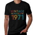 50th Birthday Vintage March 1971 50 Years Old  Polyester Blend T-Shirt