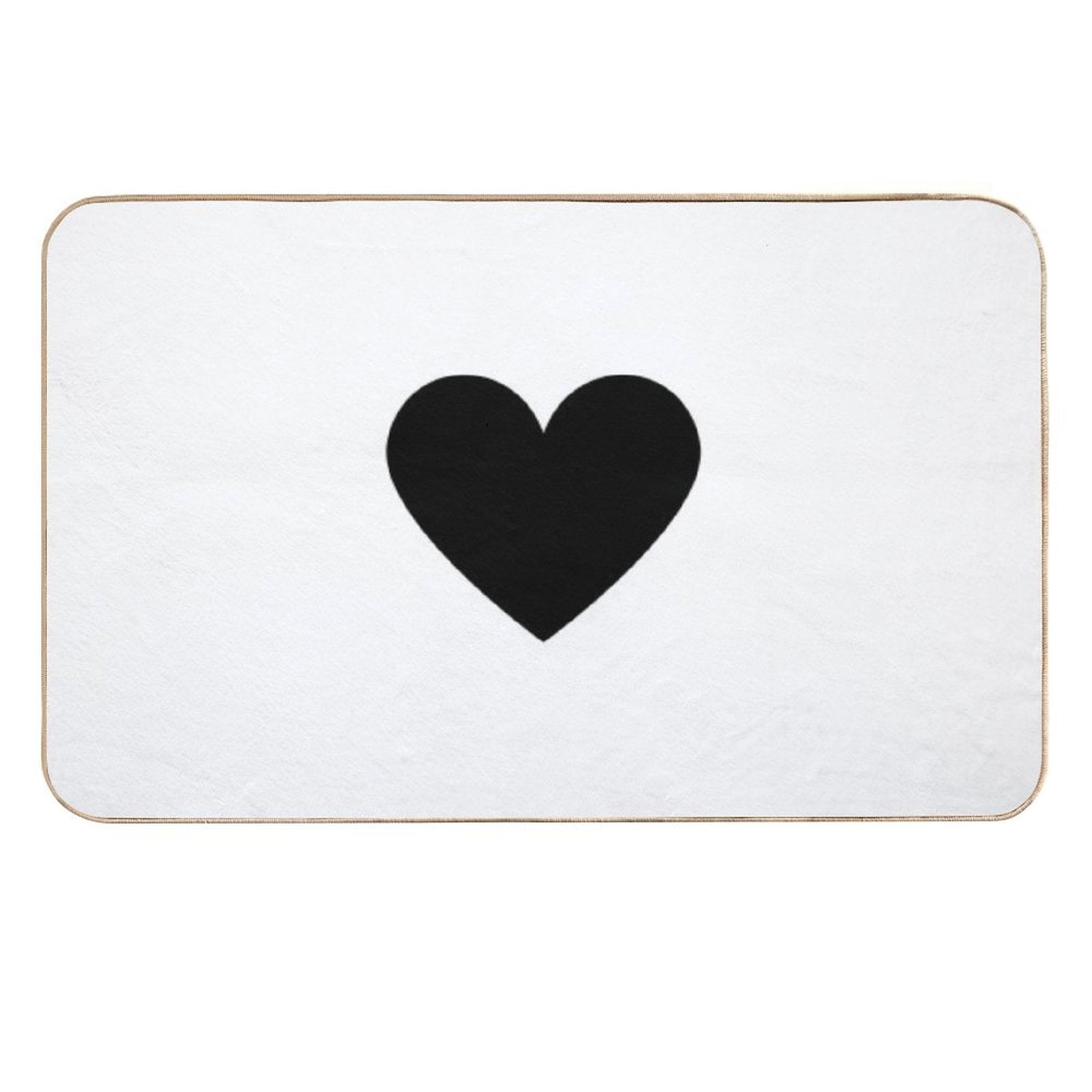 Black Heart  Fade-Resistant Bath Mat