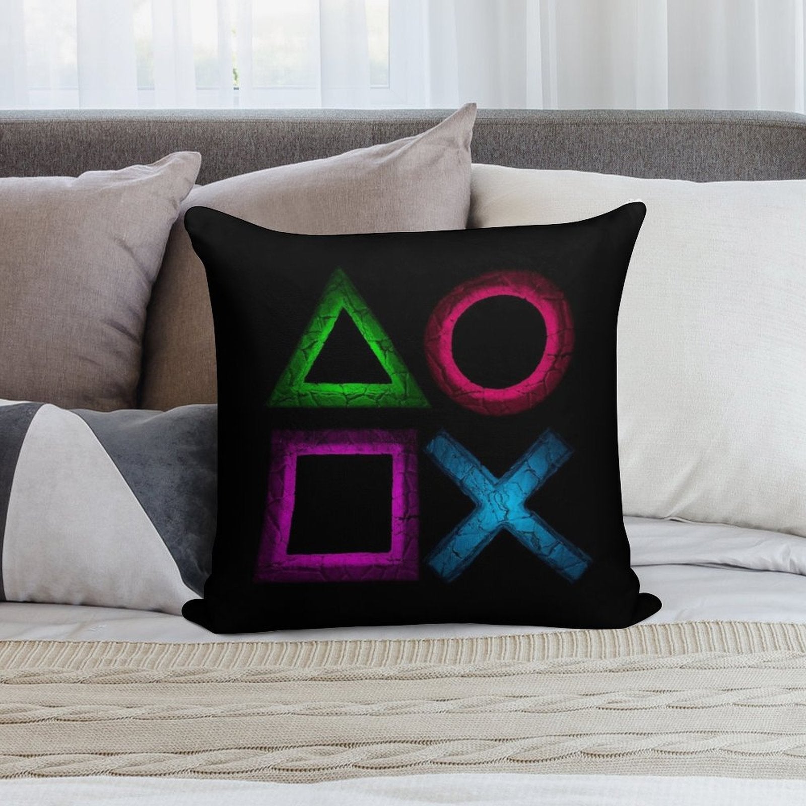 Buttons Soft Ultra-Soft Texture Throw Pillow