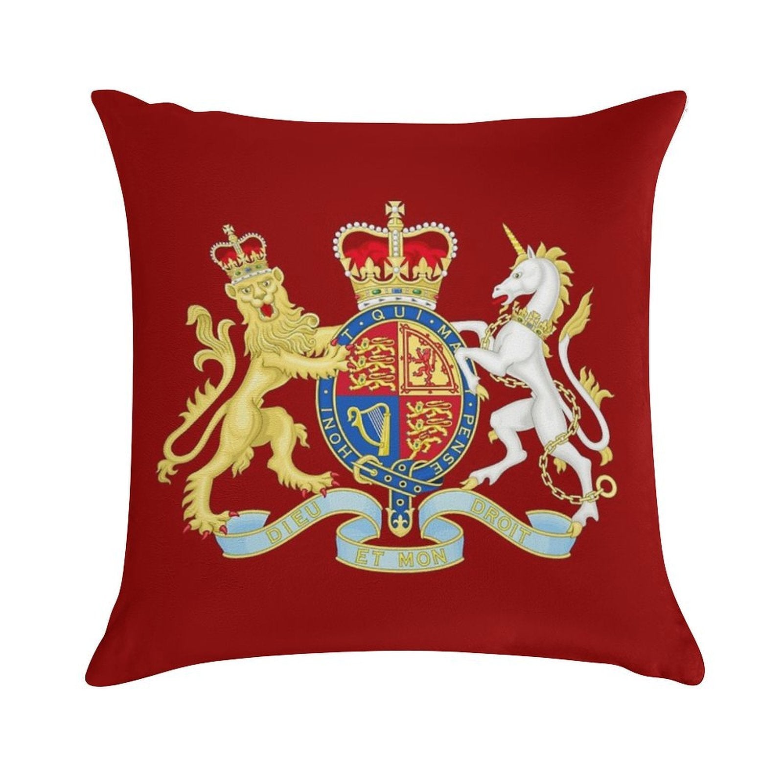 Royal Coat of Arms of The United Kingdom Soft Multiple Sizes Throw Pillow