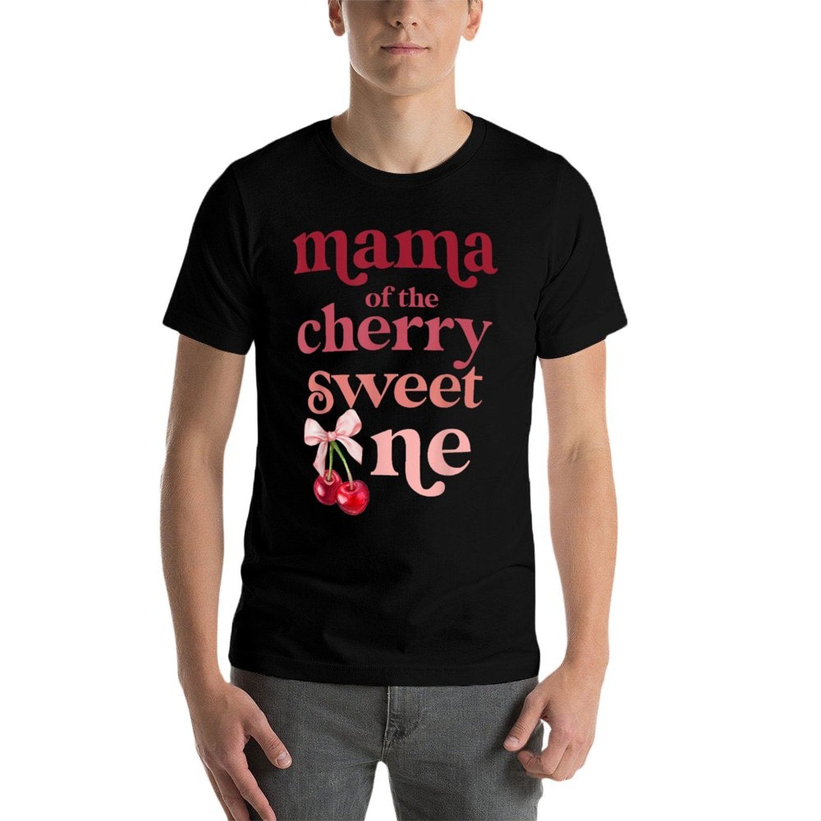Mama of The Cherry Sweet One Coquette First Birthday 1st  Odor-resistant T-Shirt