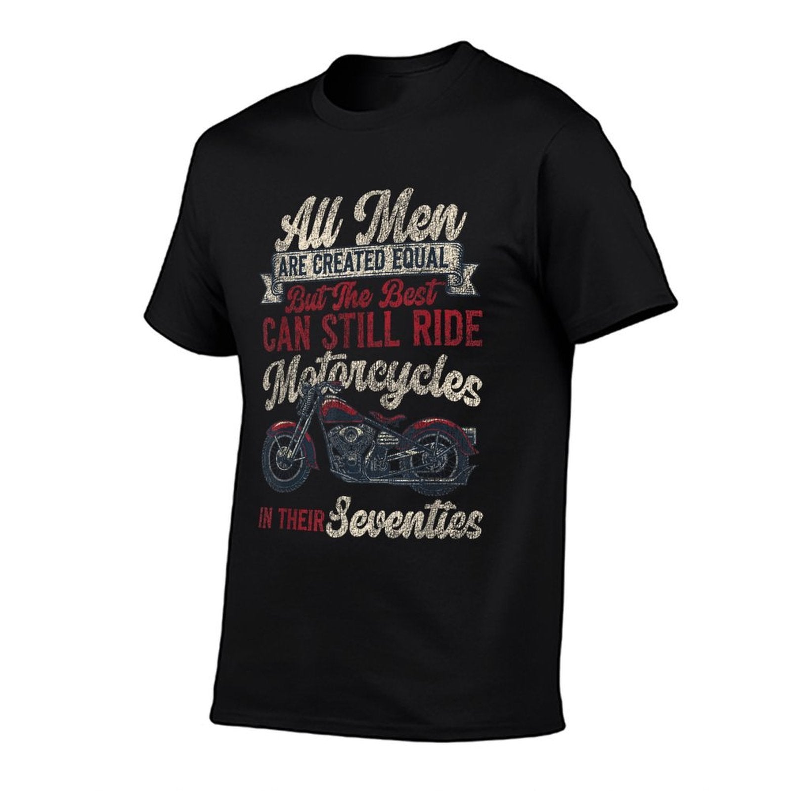 Classic Motorcycle Biker Grandpa 70th Birthday All Men Are  Soft T-Shirt