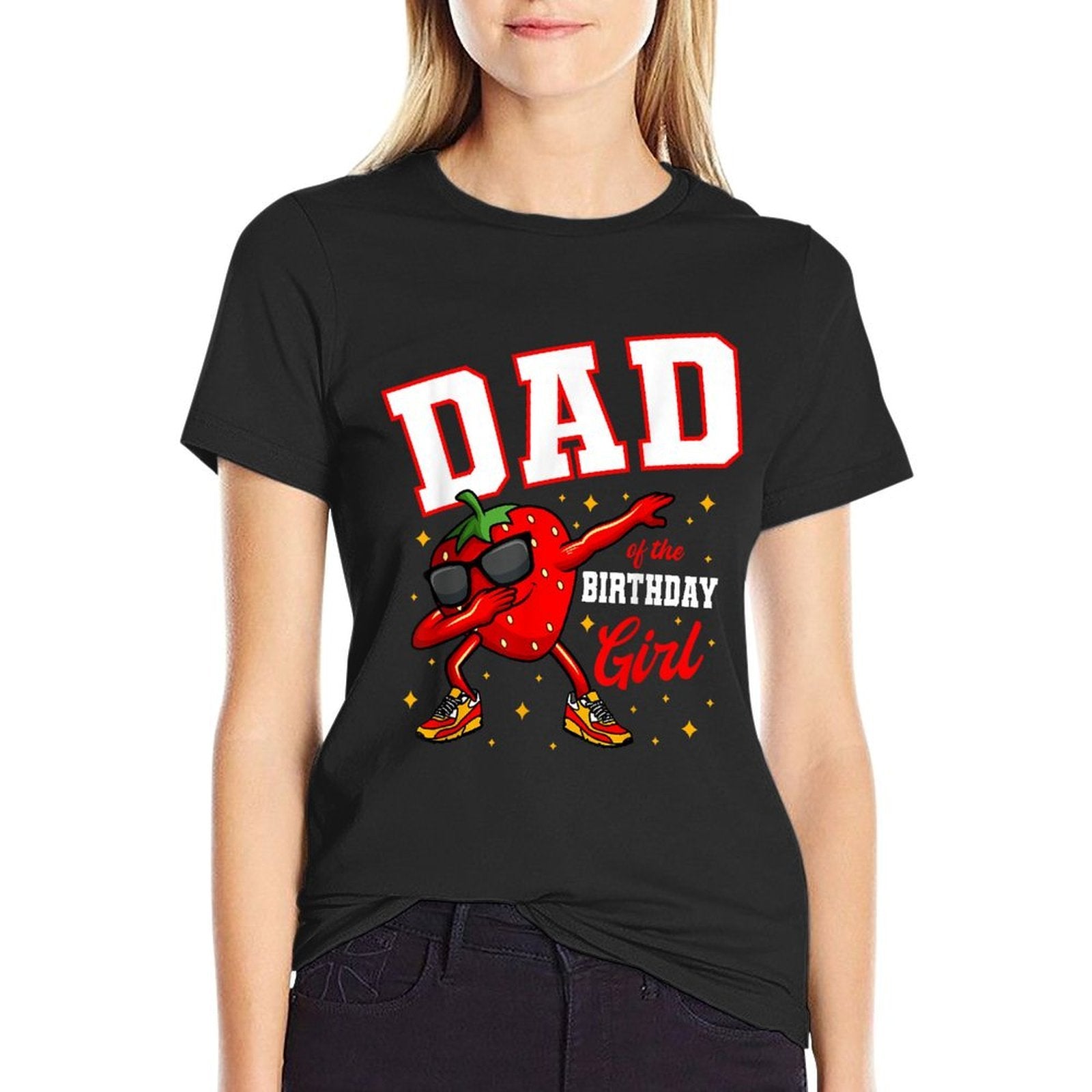 Dad Of The Birthday Girl Dabbing Strawberry Bday Party  Odor-resistant T-Shirt