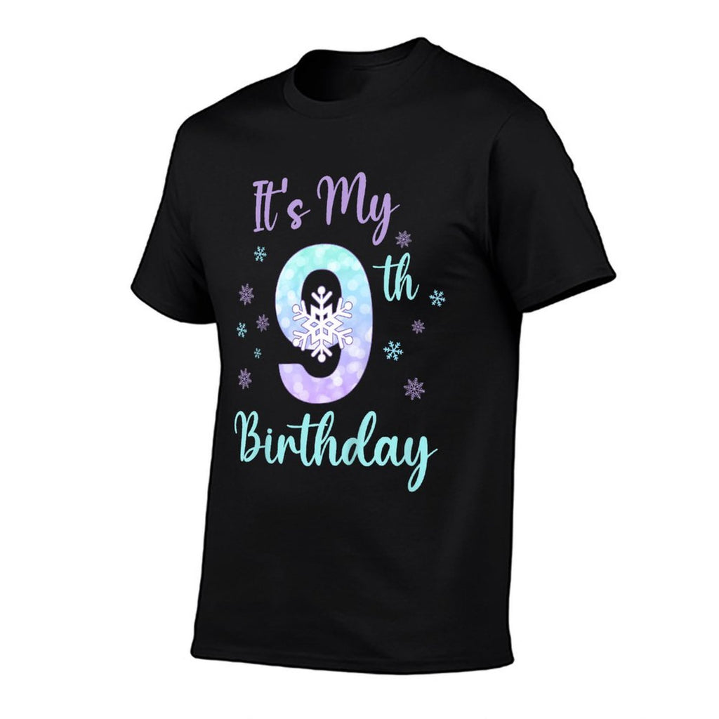Kids It's My 9th Birthday Snowflake Winter Nine Years Old  Relaxed-fit T-Shirt