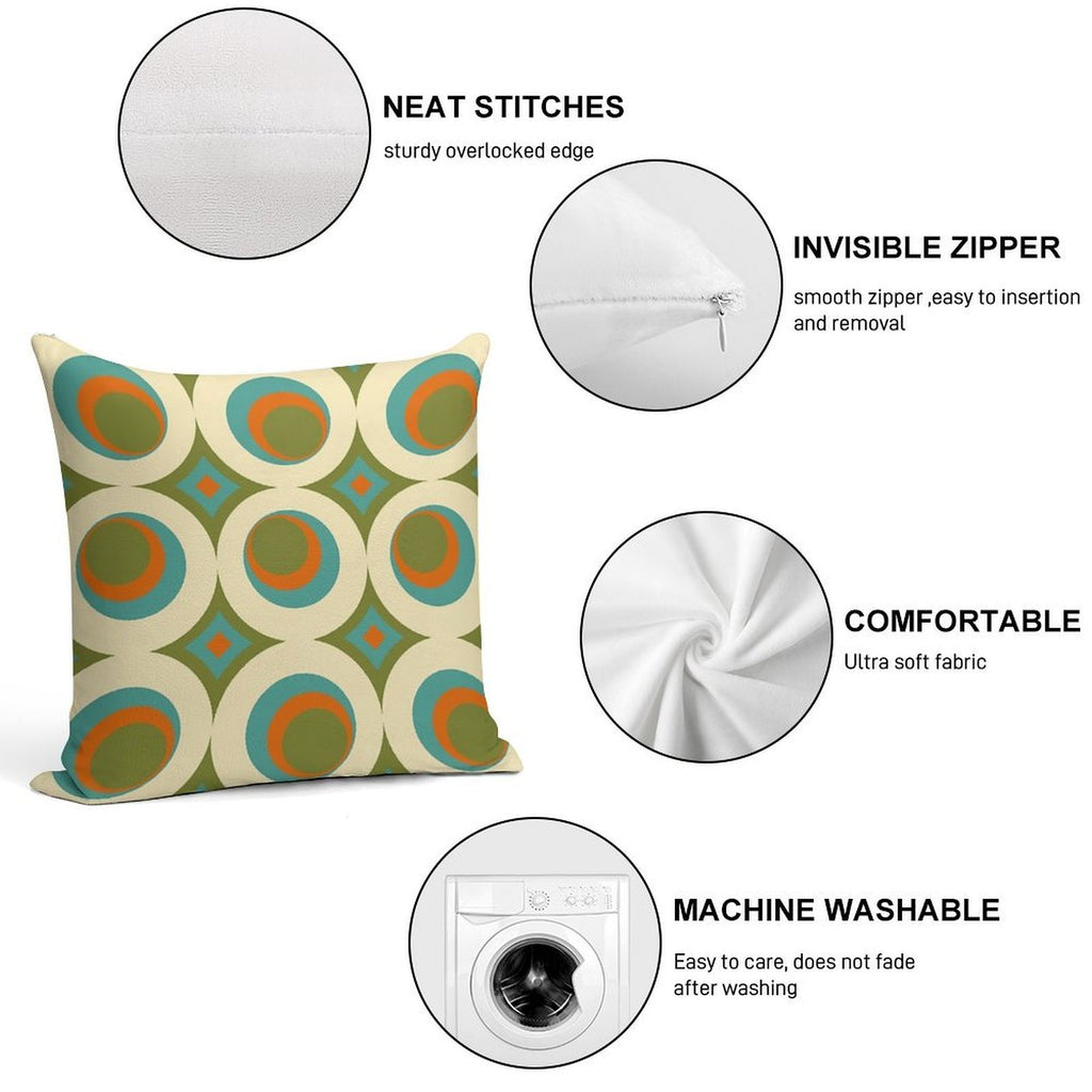 Mid-Century Modern Funk 2 Soft High-Density Material Throw Pillow