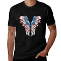 Womens Veterans Day, 4th of July Patriotic Wings Angel Usa Flag  Moisture-wicking T-Shirt