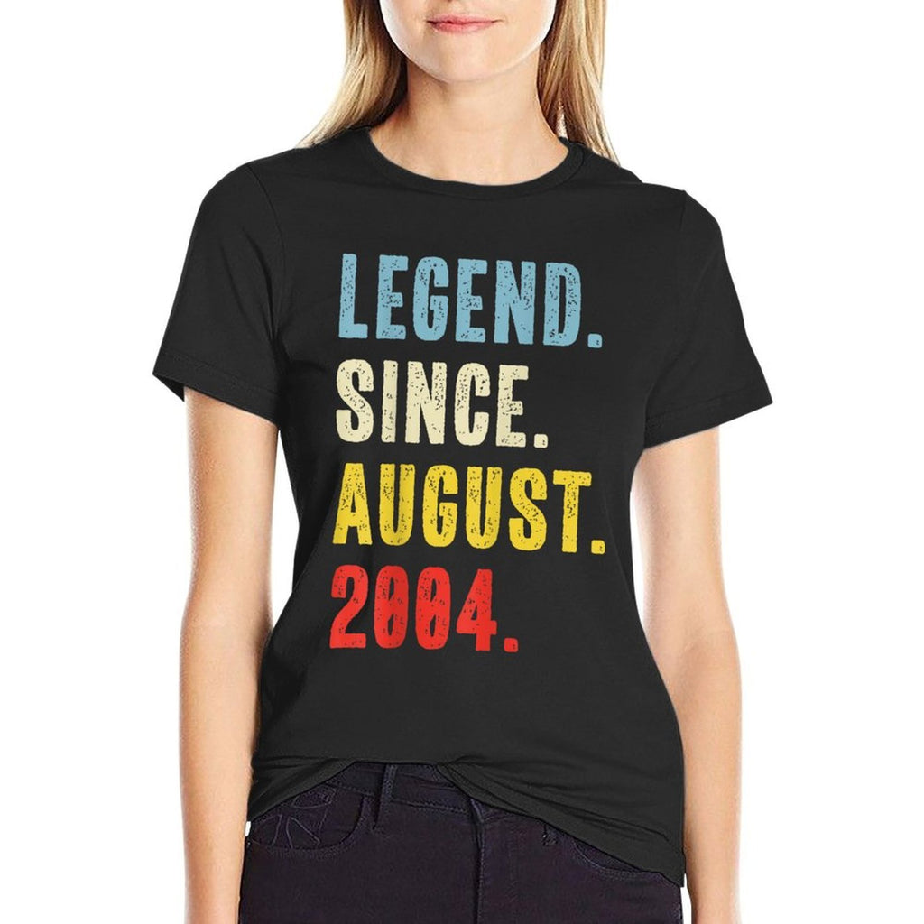 21 Year Old Legend Since August 2004 Retro 21st Birthday  Graphic-printed T-Shirt