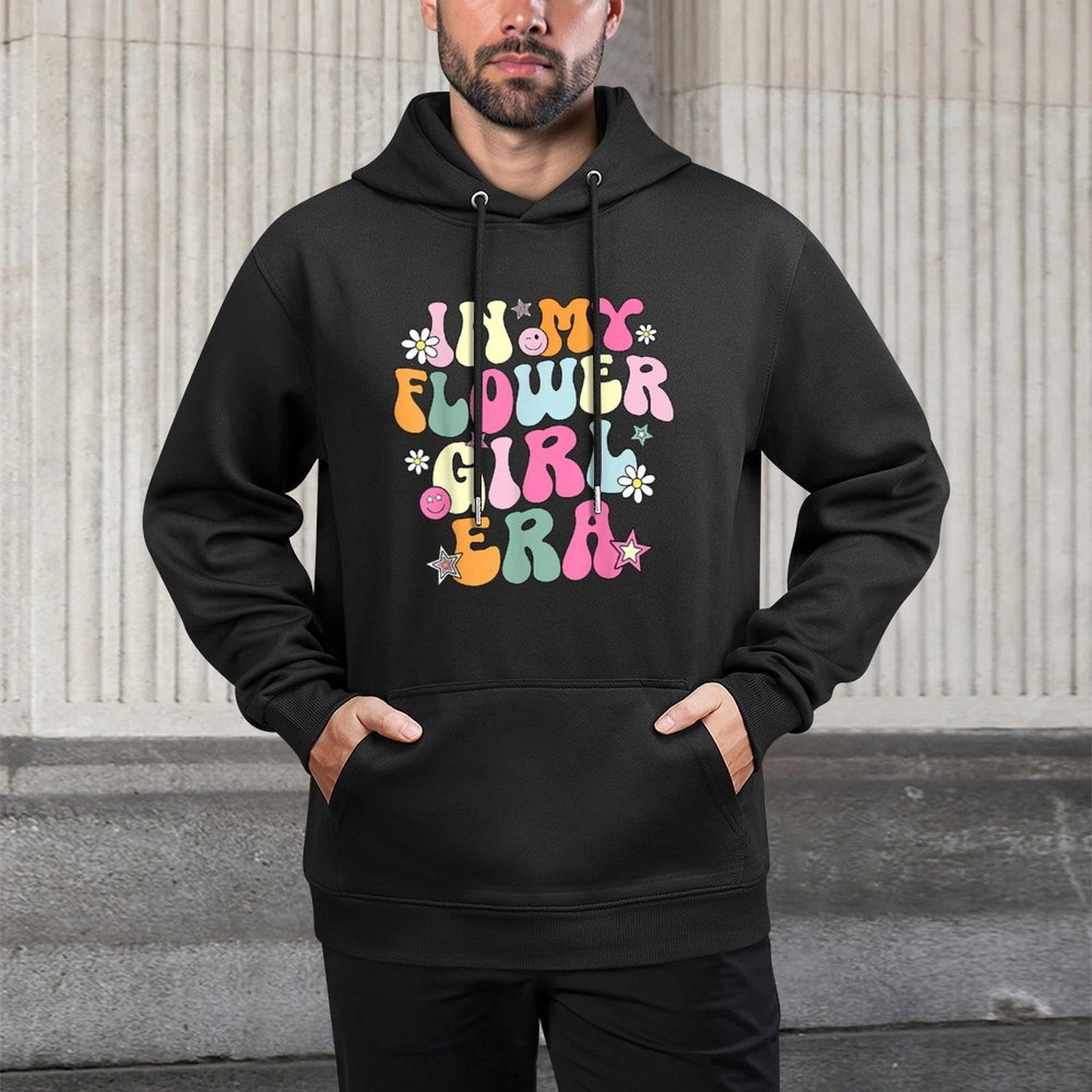 In My Flower Girl Era Retro Groovy Flower Girl Funny Cute Colorfast Hoodie