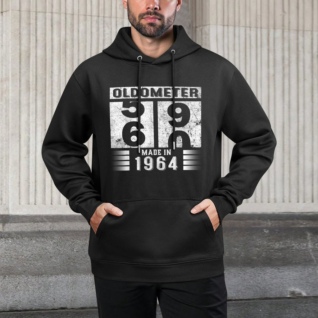 Oldometer 59-60 B-day Made In 1964 Funny 60th Birthday Dad Breathable Fabric Hoodie