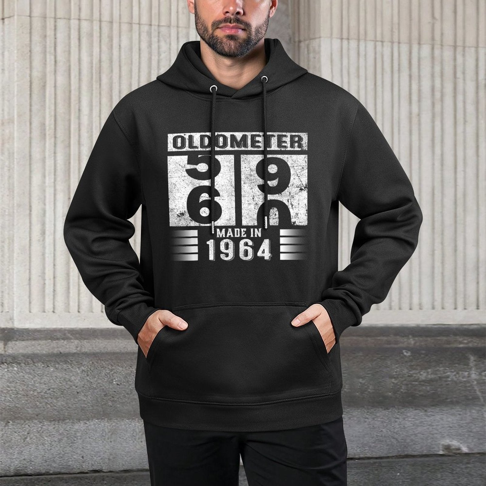 Oldometer 59-60 B-day Made In 1964 Funny 60th Birthday Dad Breathable Fabric Hoodie