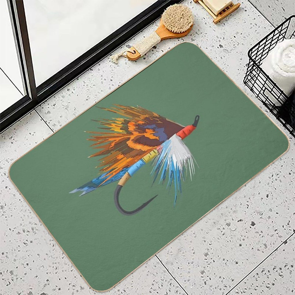 Fly Fishing Art by TeeCreations  Repositionable Bath Mat