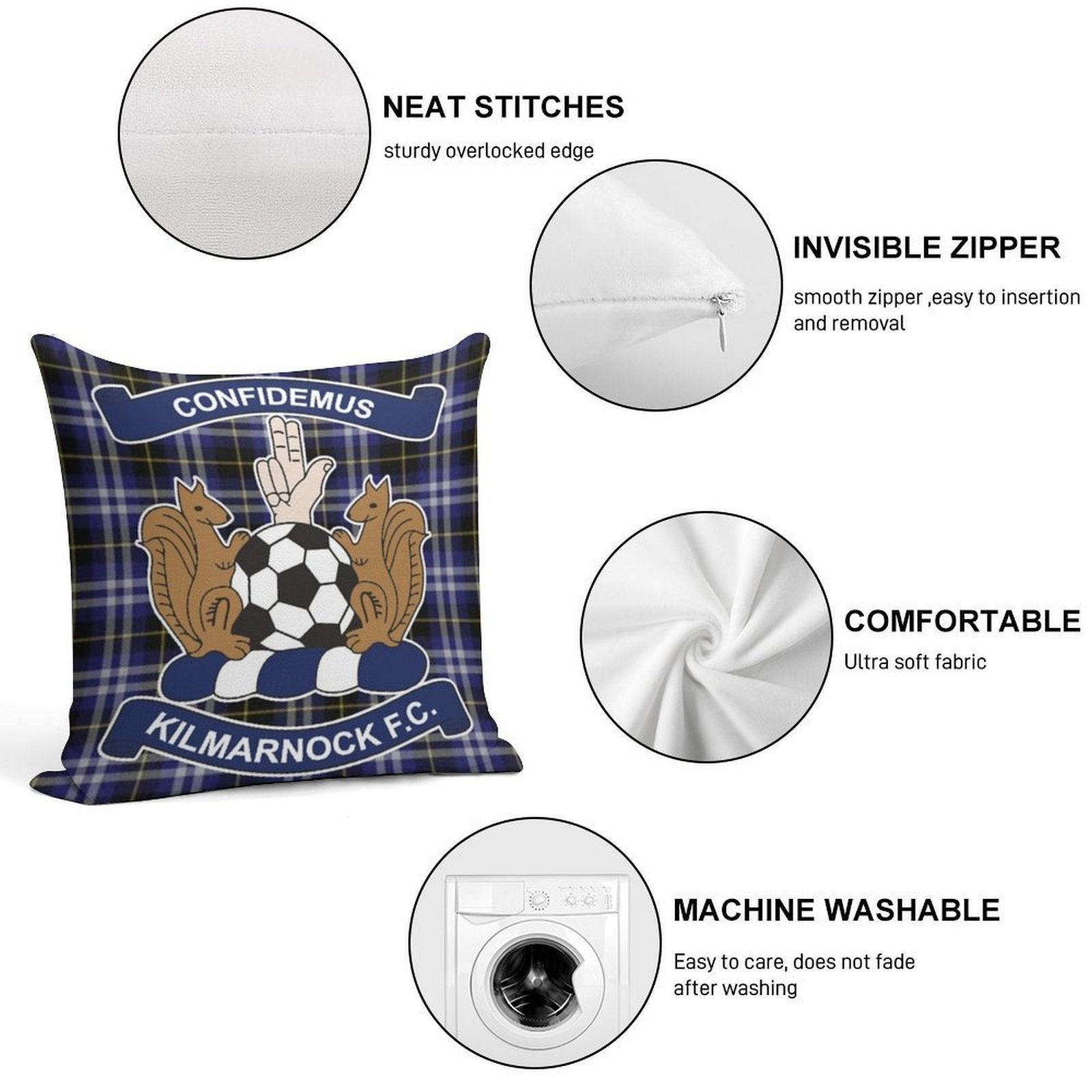 Killie Tartan Soft Durable Construction Throw Pillow