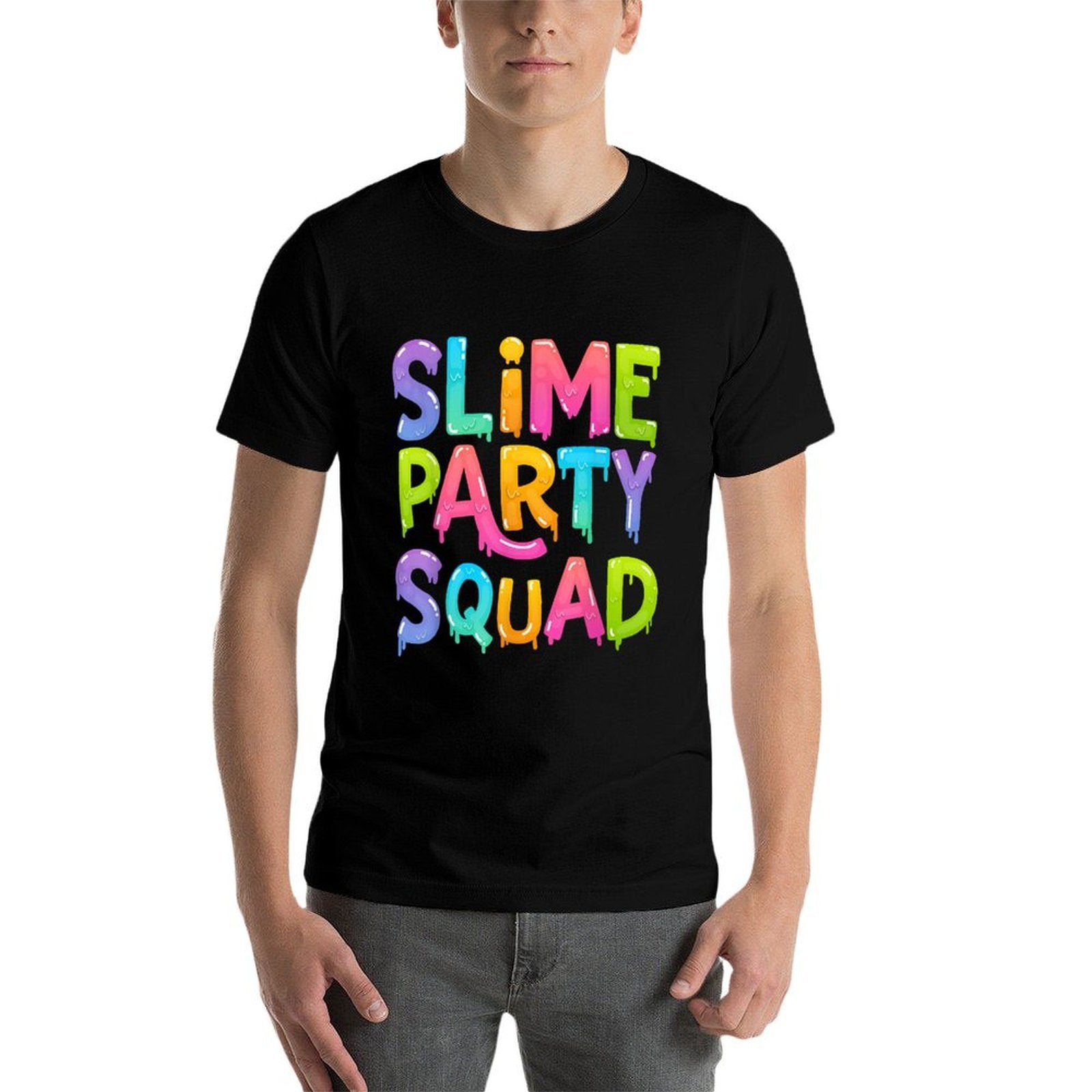 Slime Party Squad Funny Kids Boys Girls Birthday Matching  Graphic-printed T-Shirt
