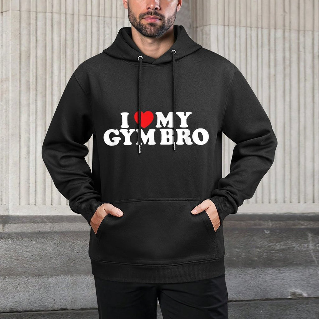 I Love Heart My Gym Bro Funny Fitness Workout Breathable Fabric Hoodie