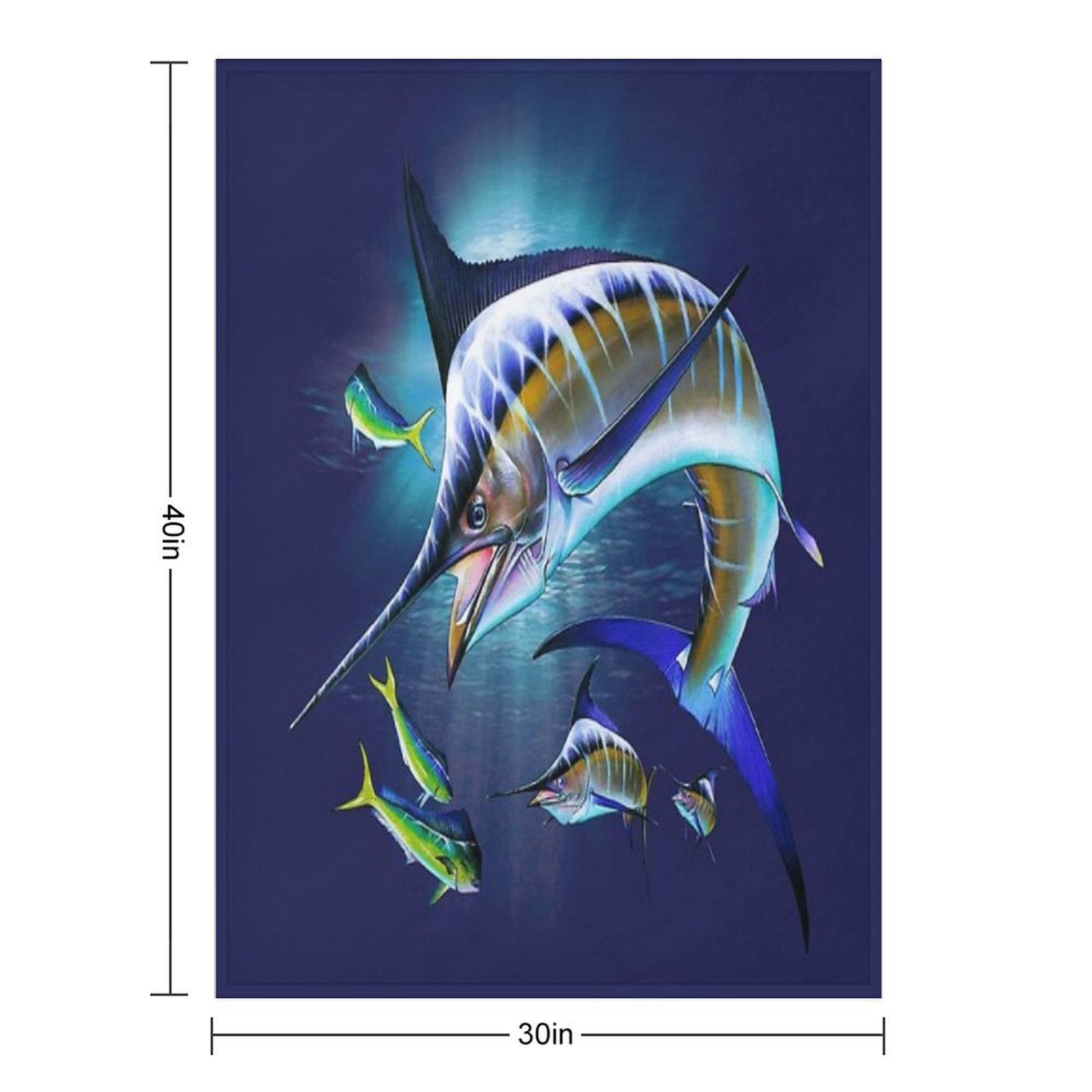 Marlin And Mahi Mahi Premium Throw Blanket