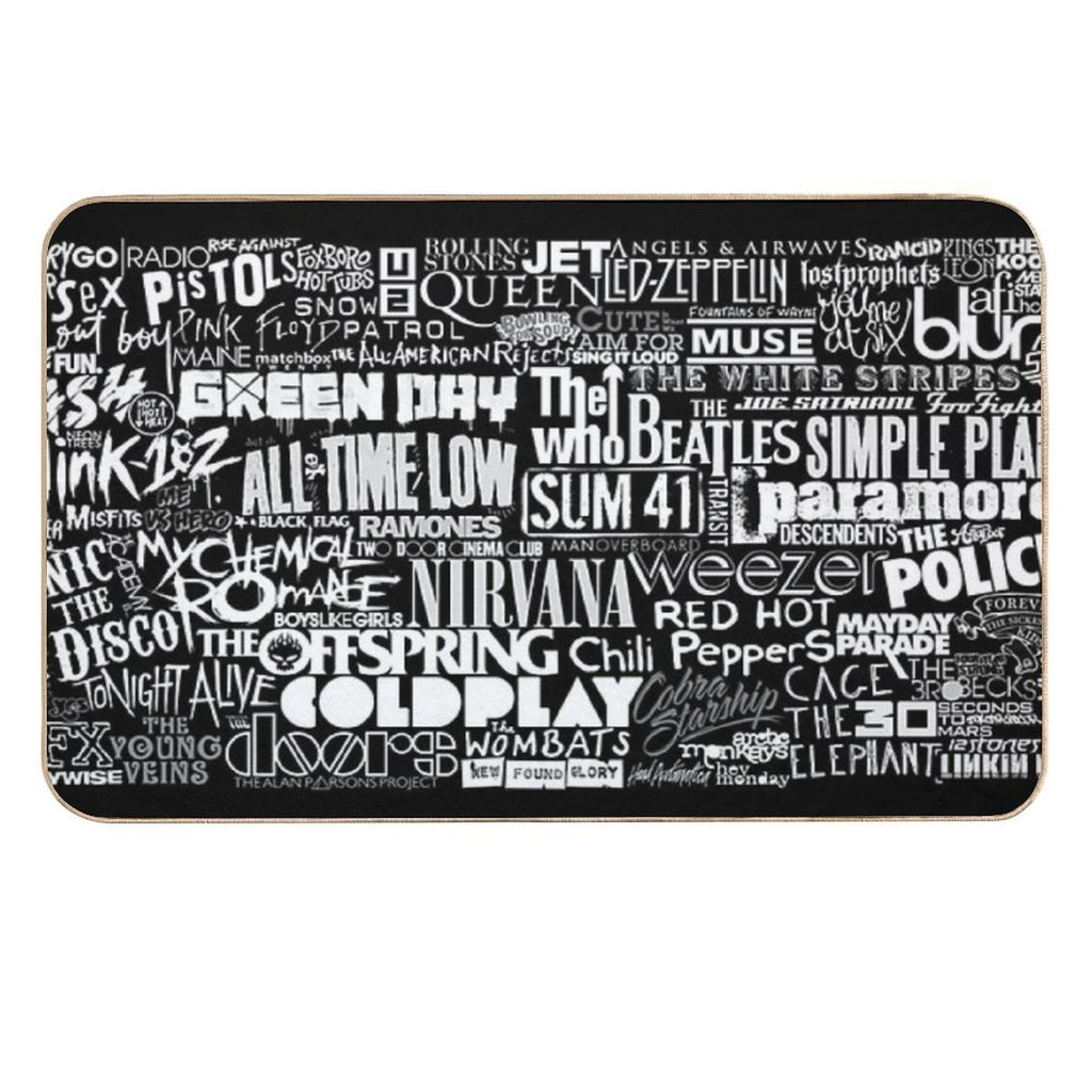 Band Name Collage  Toxin-Free Bath Mat