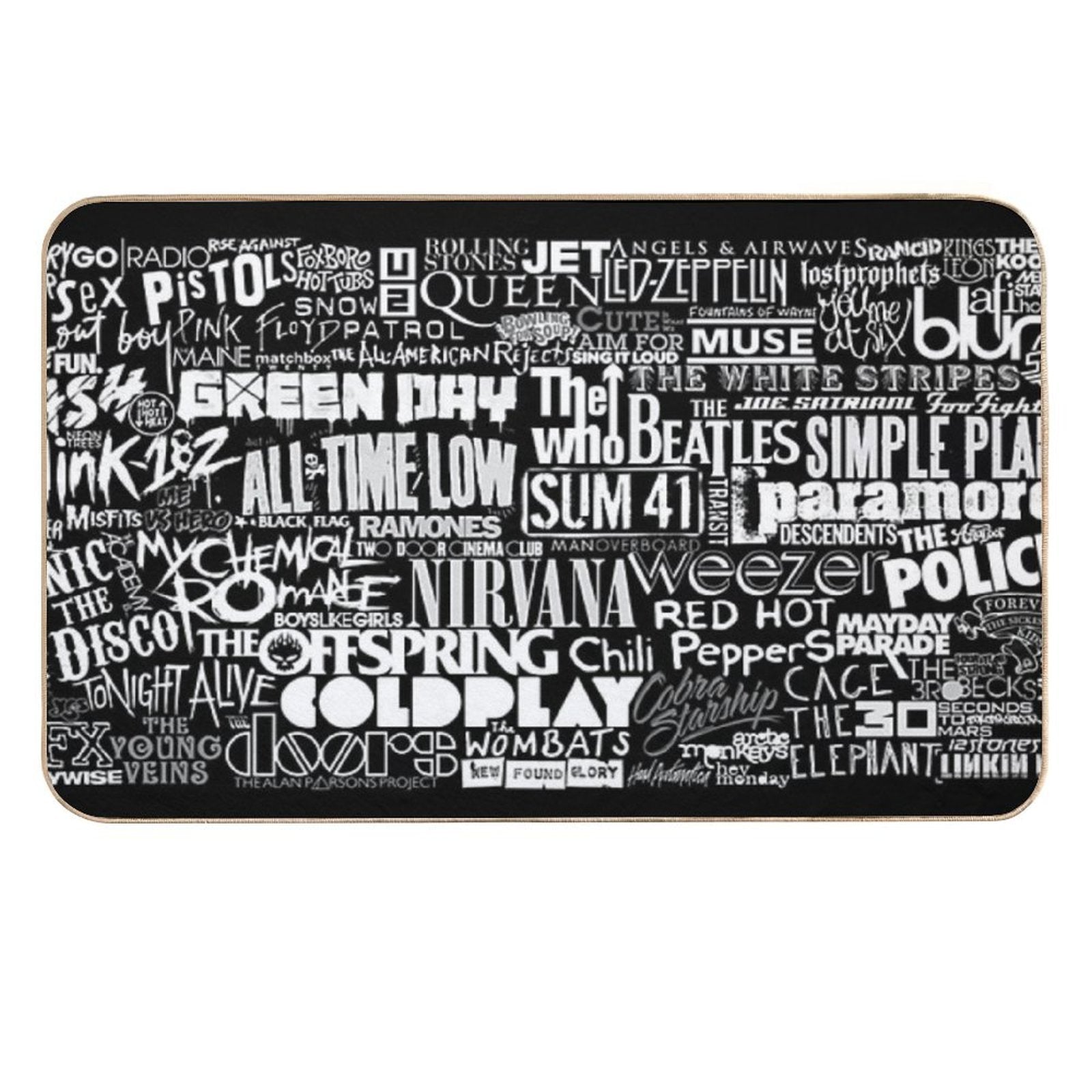 Band Name Collage  Toxin-Free Bath Mat