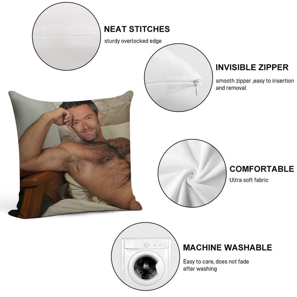 Hugh Jackman Awesome Soft Style Accent Throw Pillow