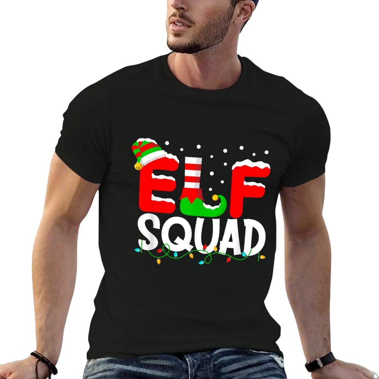 Elf Squad Christmas Matching Family Toddler Boy Girl Funny  Trendy Pattern T-Shirt