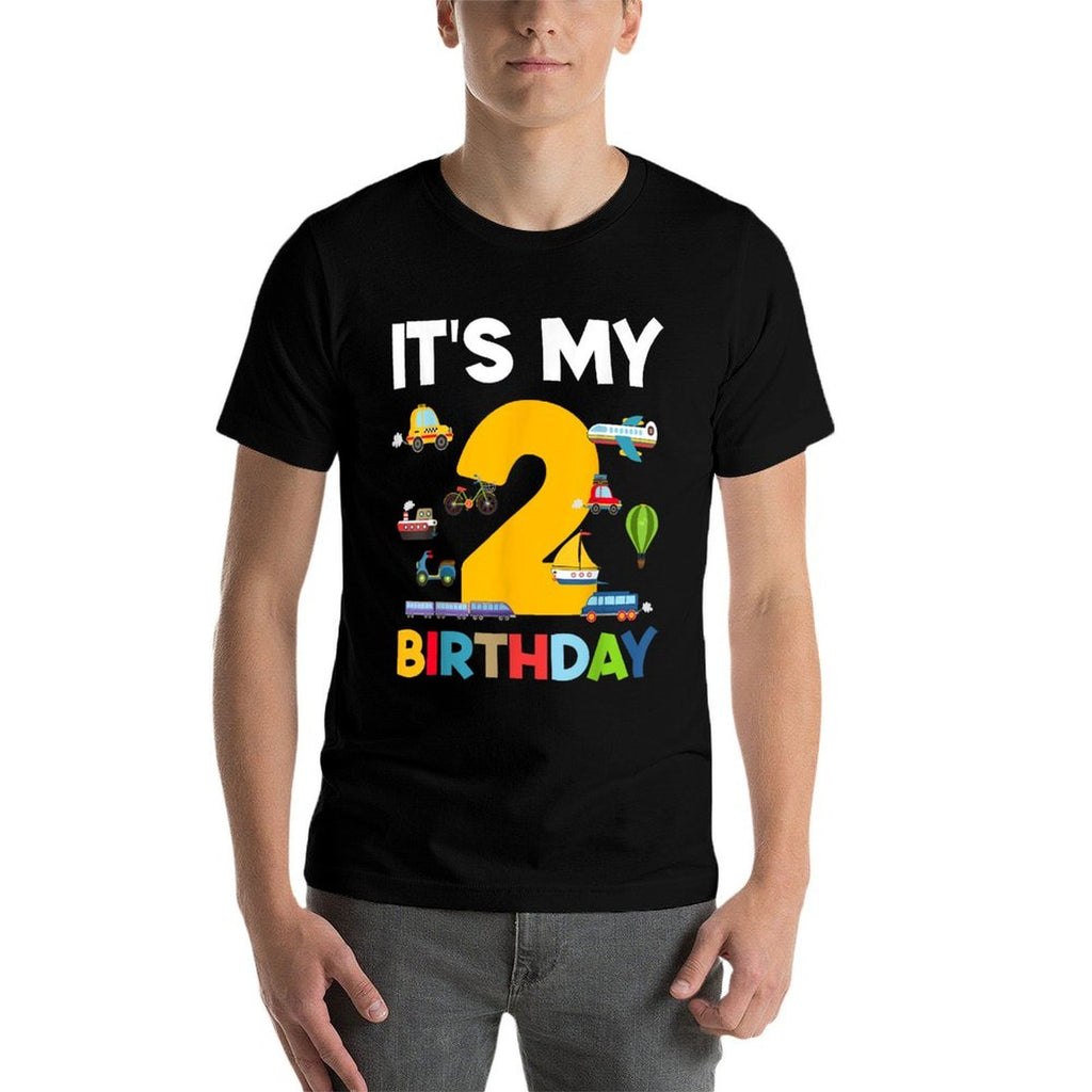 2nd Birthday Transportation Toddler Boy Kid 2 Years Birthday  Graphic-printed T-Shirt