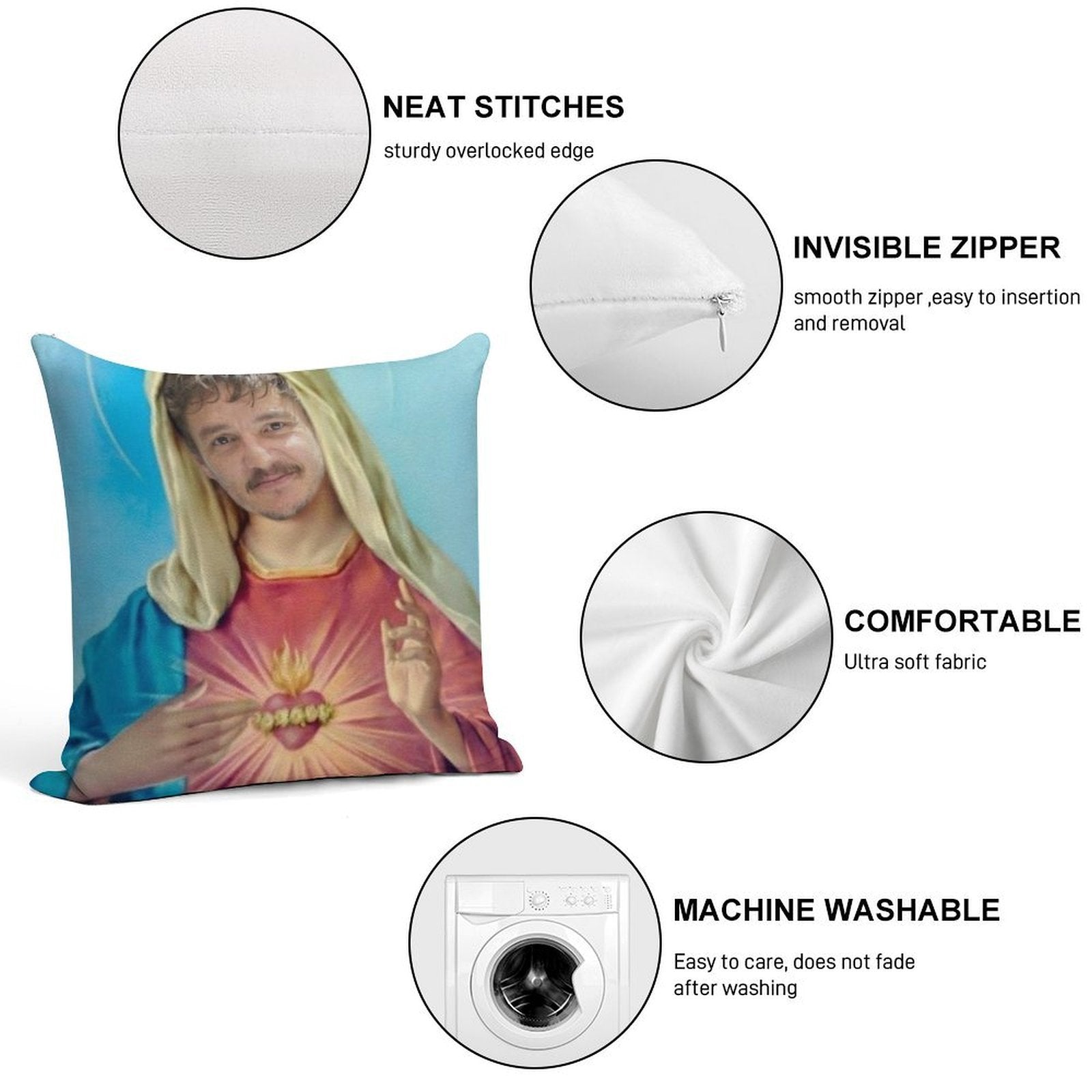 I Believe in Pedro Pascal Soft Bedroom Essential Throw Pillow