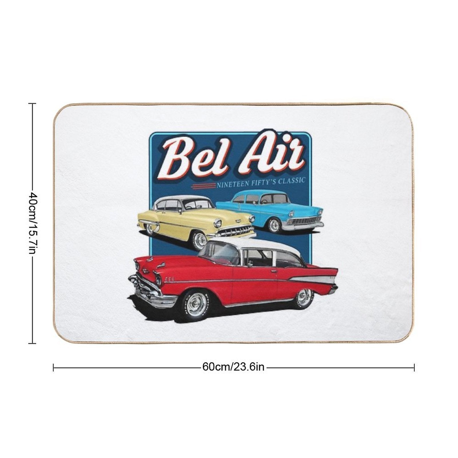 Three Bel Airs  Easy To Clean Bath Mat