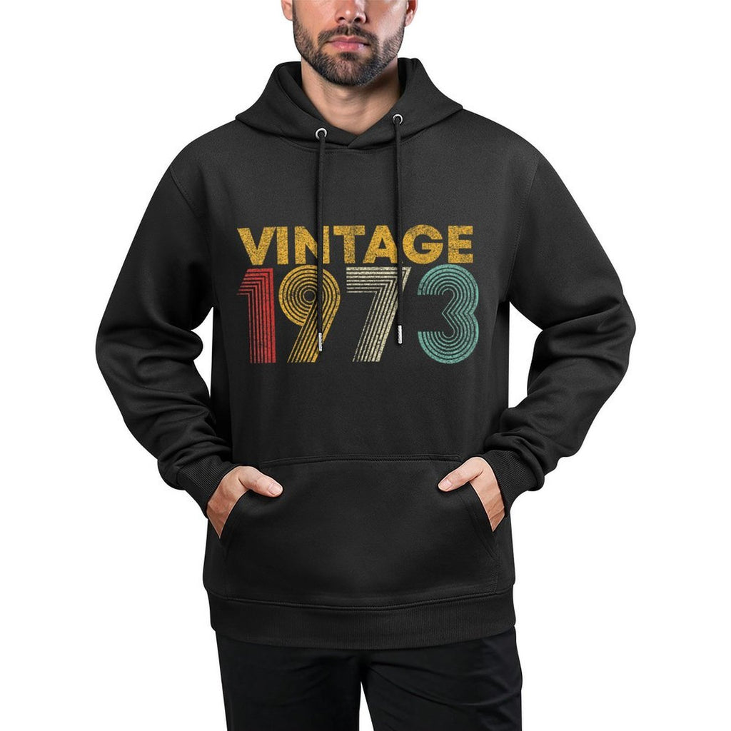 Vintage 1973 52nd Birthday Gift Men Women 52 Years Old Relaxed Fit Hoodie