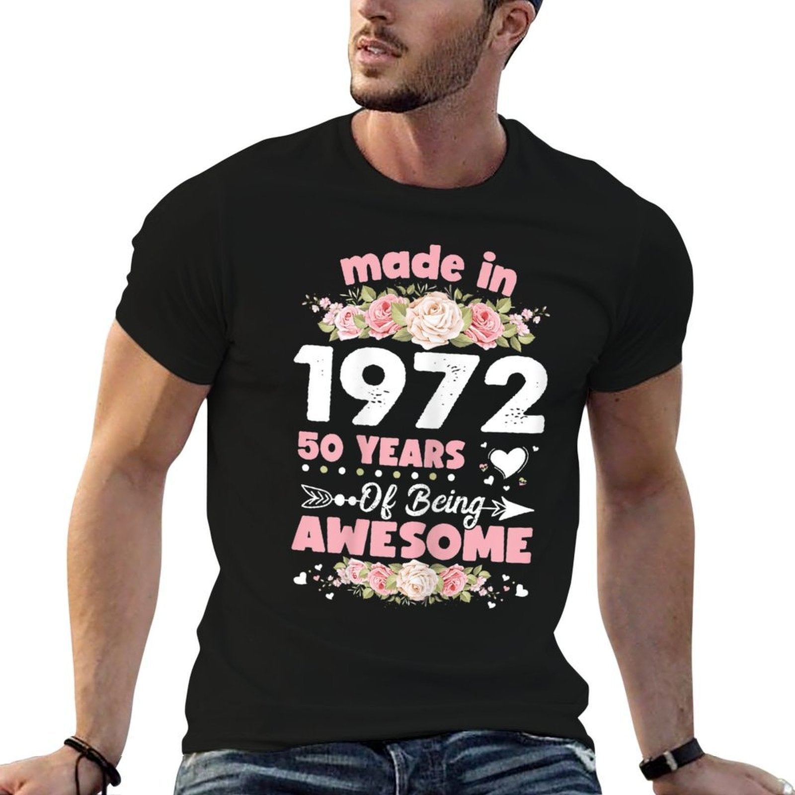 Womens 50 Years Old Gifts 50th Birthday Born in 1972 Women Girls  Relaxed-fit T-Shirt