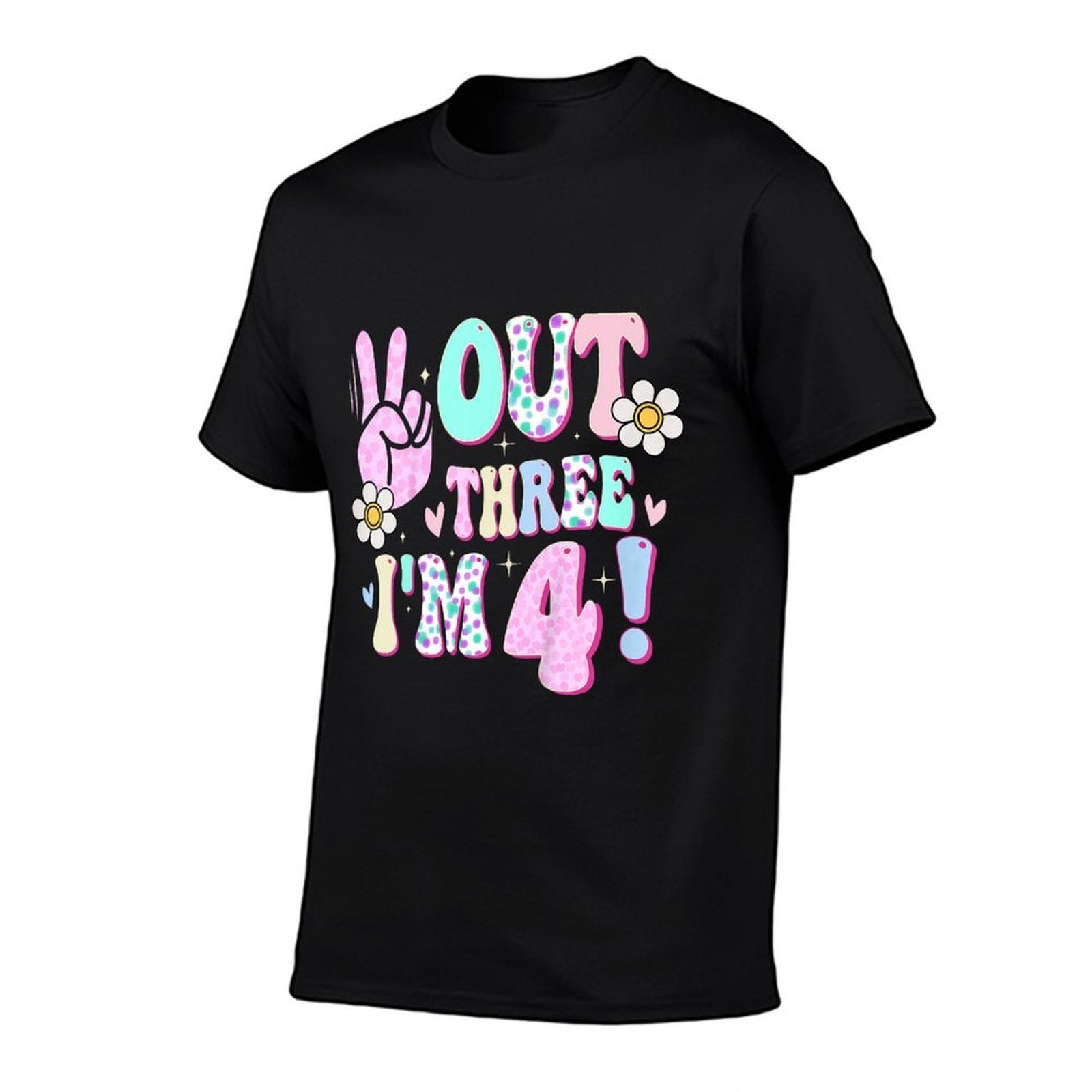 Peace Out Three I'm 4 Four Year Old Girl 4th Birthday  Eco-friendly Material T-Shirt