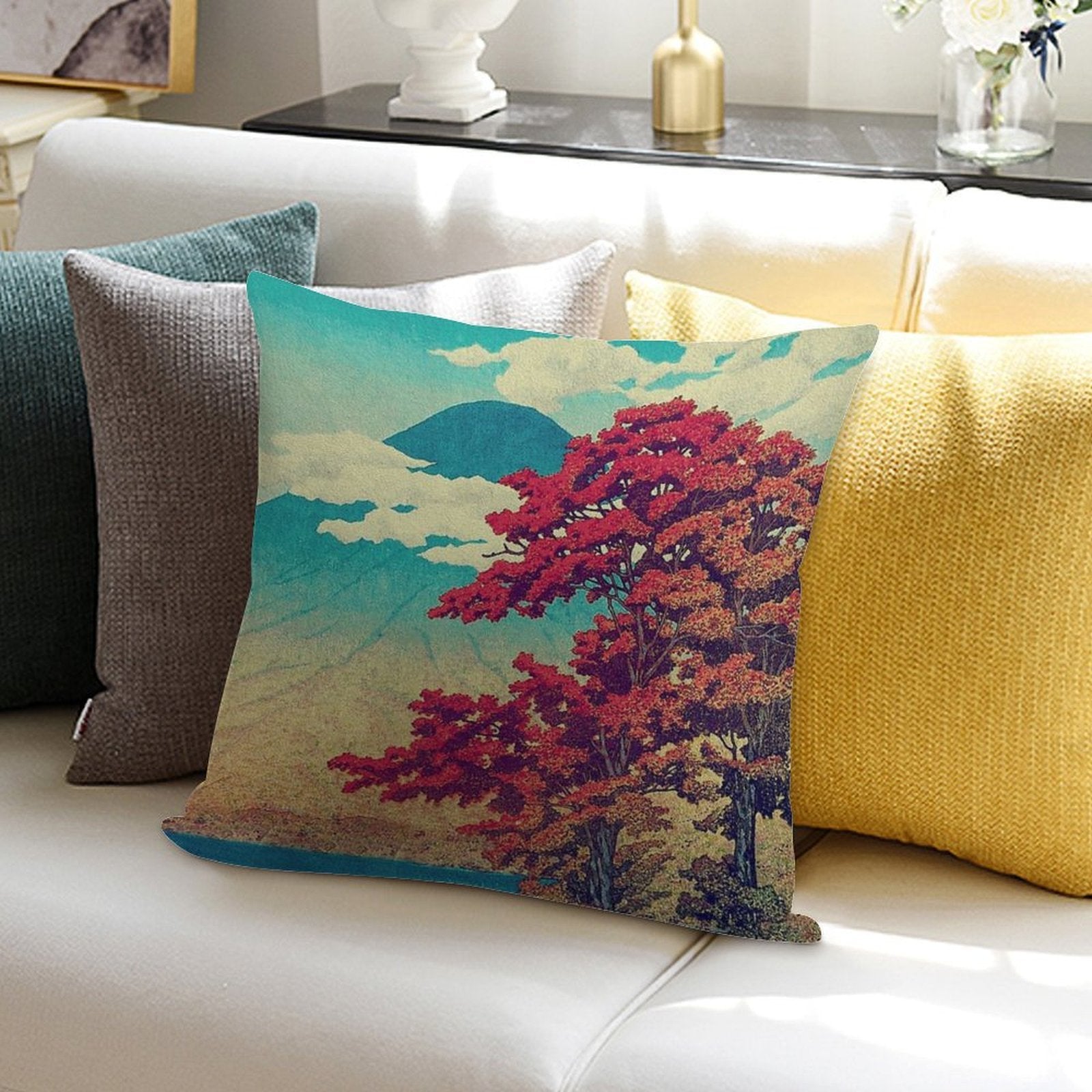 The New Year in Hisseii - Nature Landscape Soft Anti-Pilling Throw Pillow